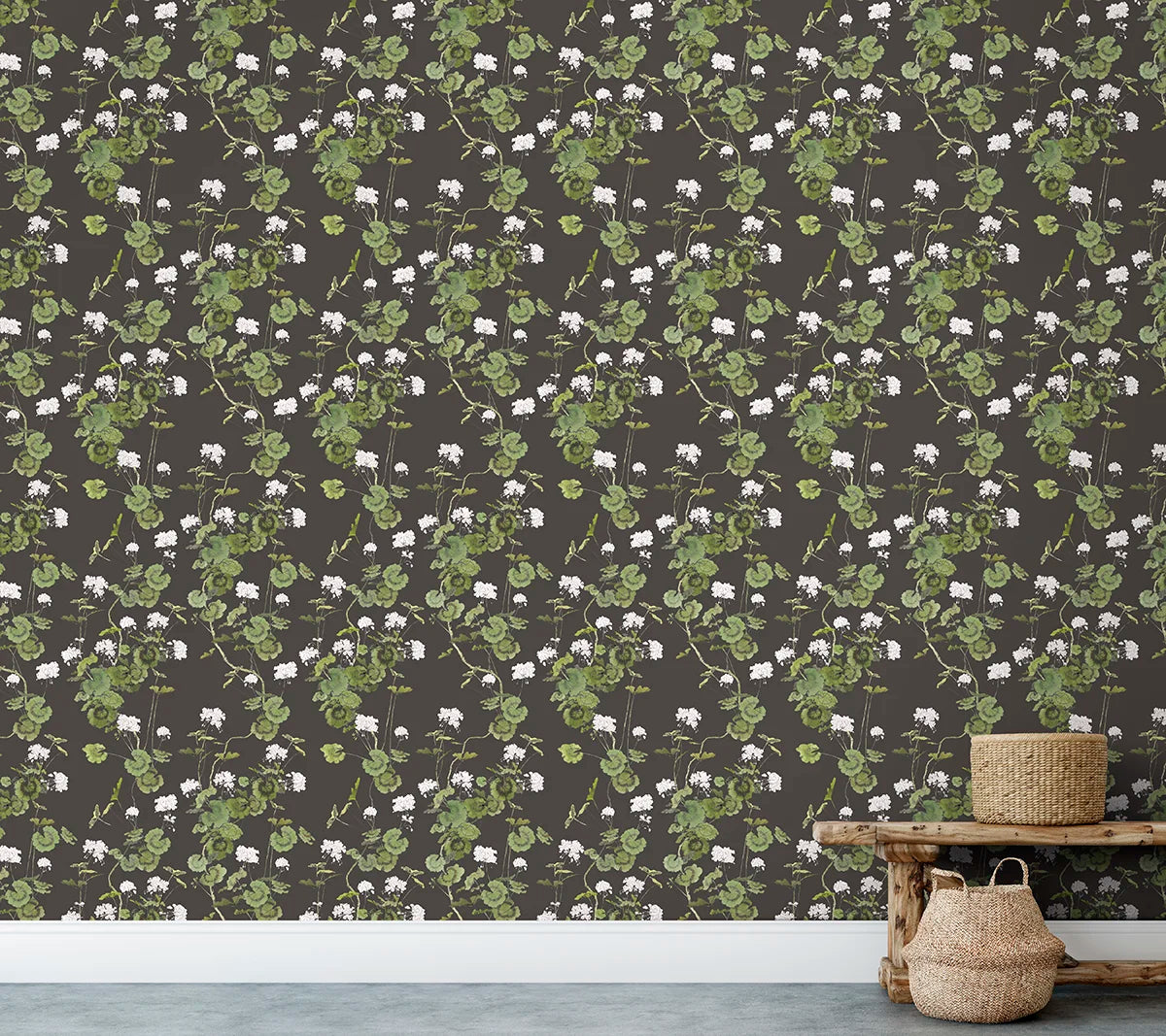 Geranium Wallpaper - Espresso