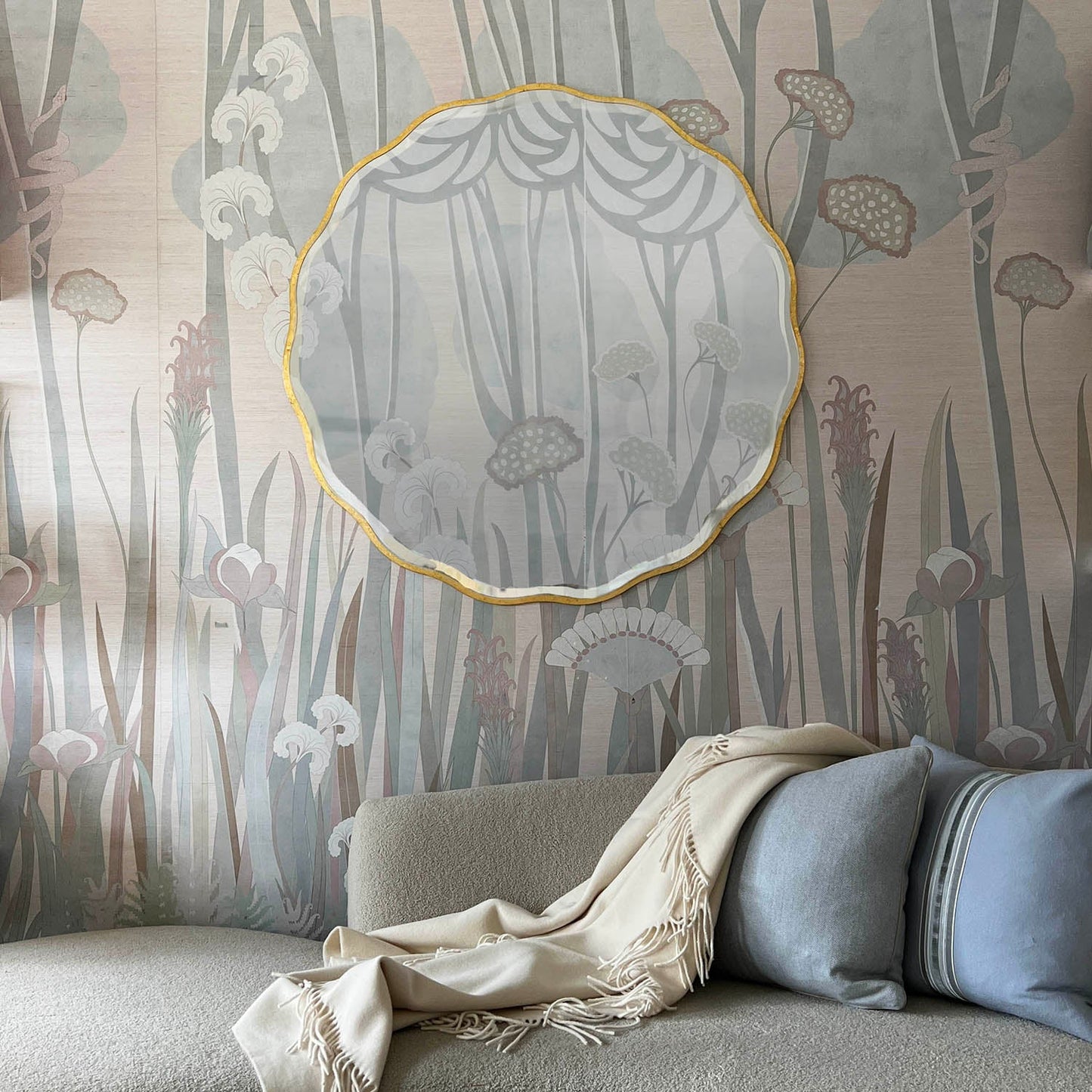 Garden of Eden Wallpaper Mural - Paradise on Grasscloth