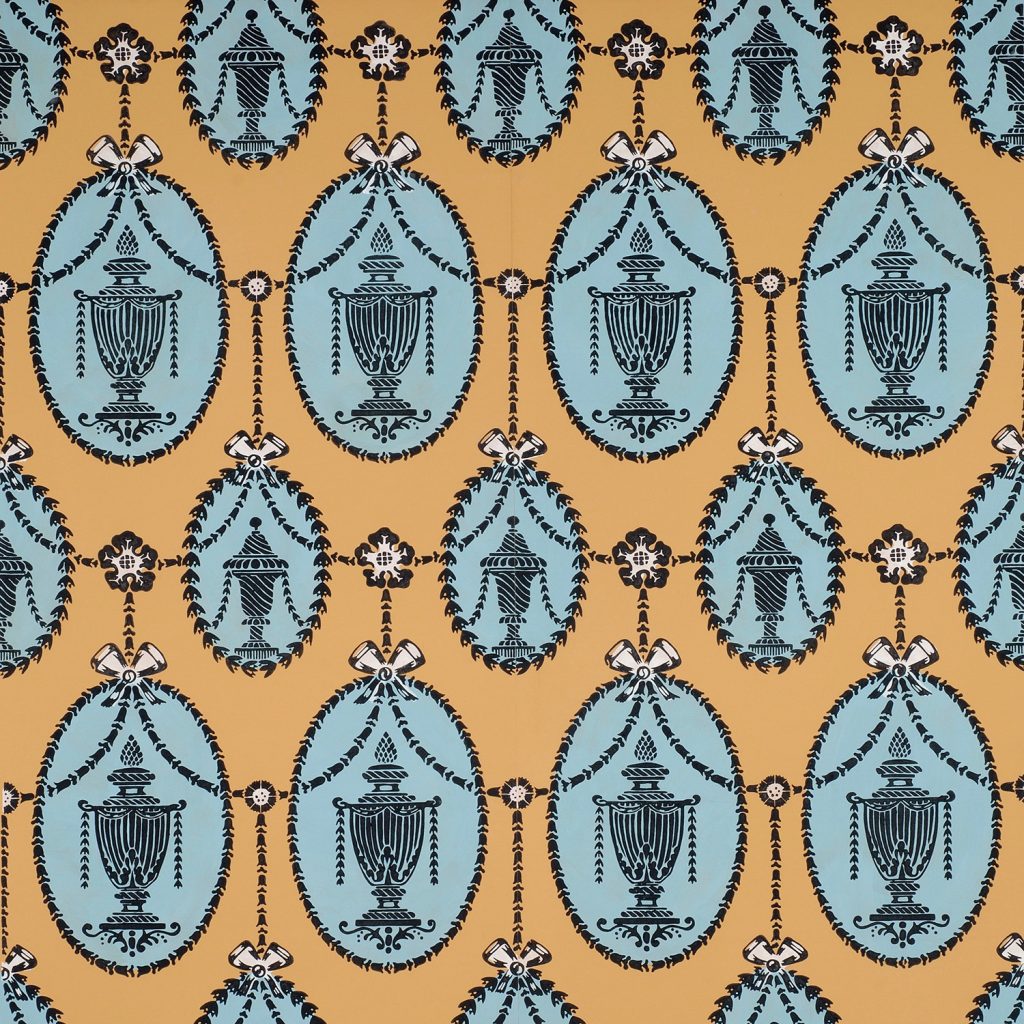 Hamilton Urns Stenciled Wallpaper - A