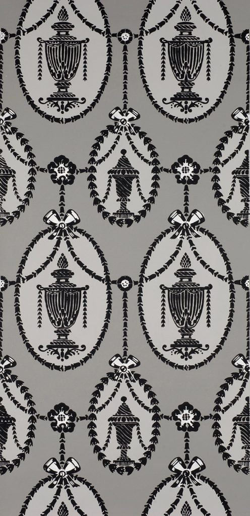 Hamilton Urns Stenciled Wallpaper - B