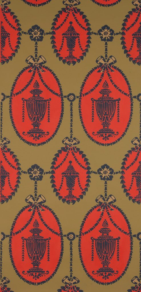 Hamilton Urns Stenciled Wallpaper - C