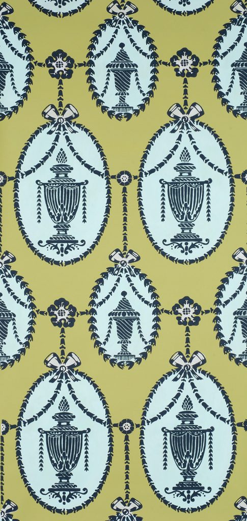 Hamilton Urns Stenciled Wallpaper - D
