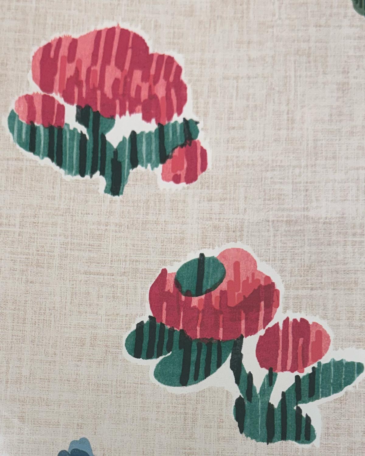 Ikat Rose Wallpaper - Bois de Rose