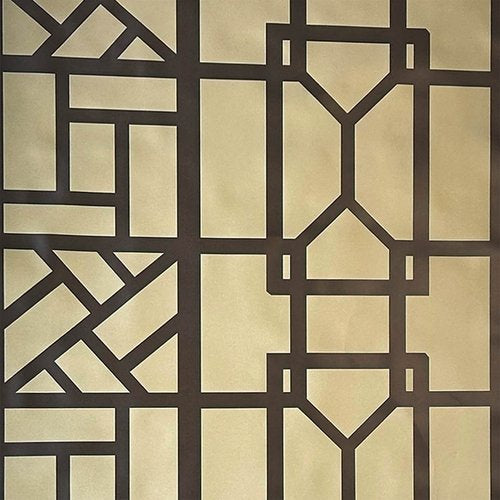 Don't Fret Wallpaper - Dark Brown on Gold