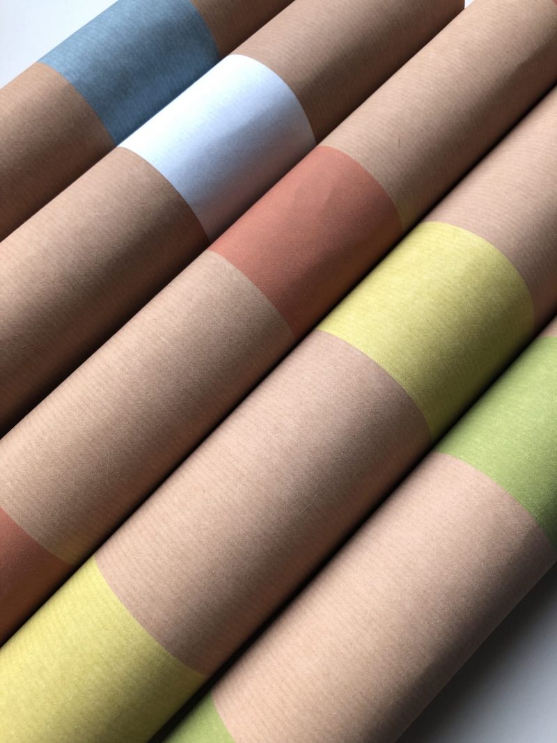 Brown Paper Stripe Wallpaper - Teal