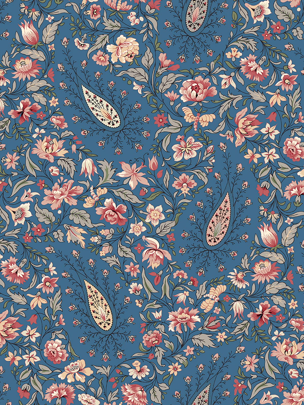 Isabelle Wallpaper - Bleu Turquin