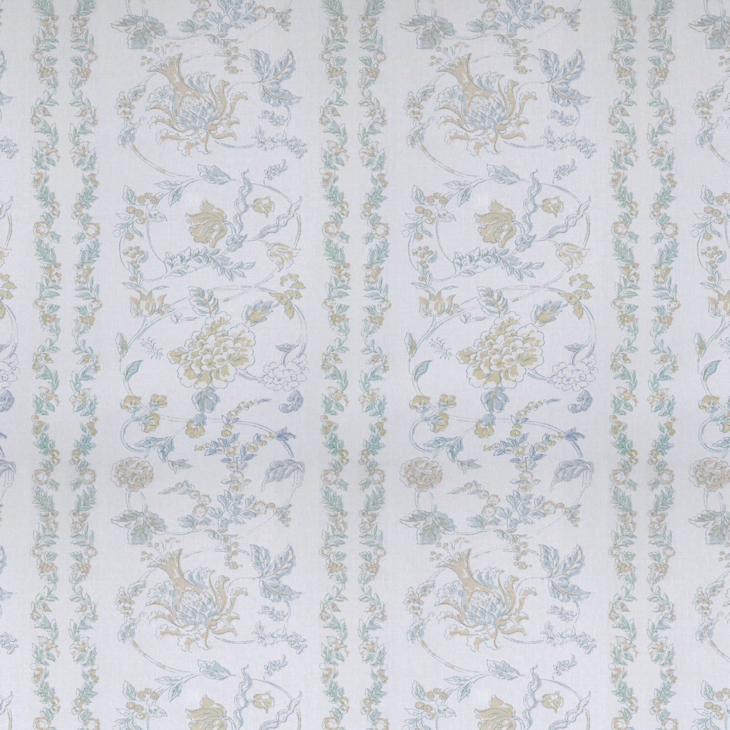 Josephine Linen - Blue On Ecru Linen