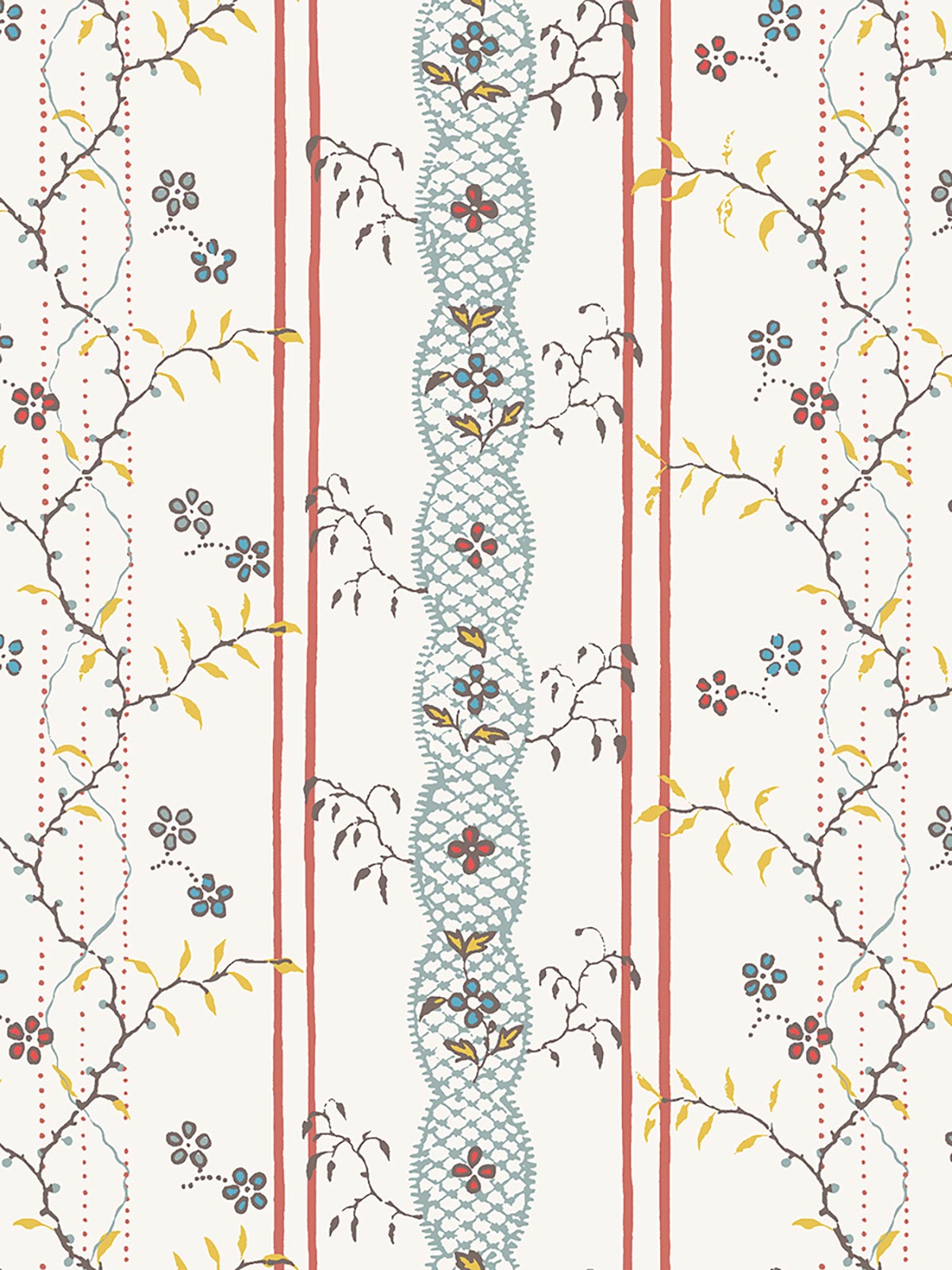 Josephine Wallpaper - Terracotta and Teal