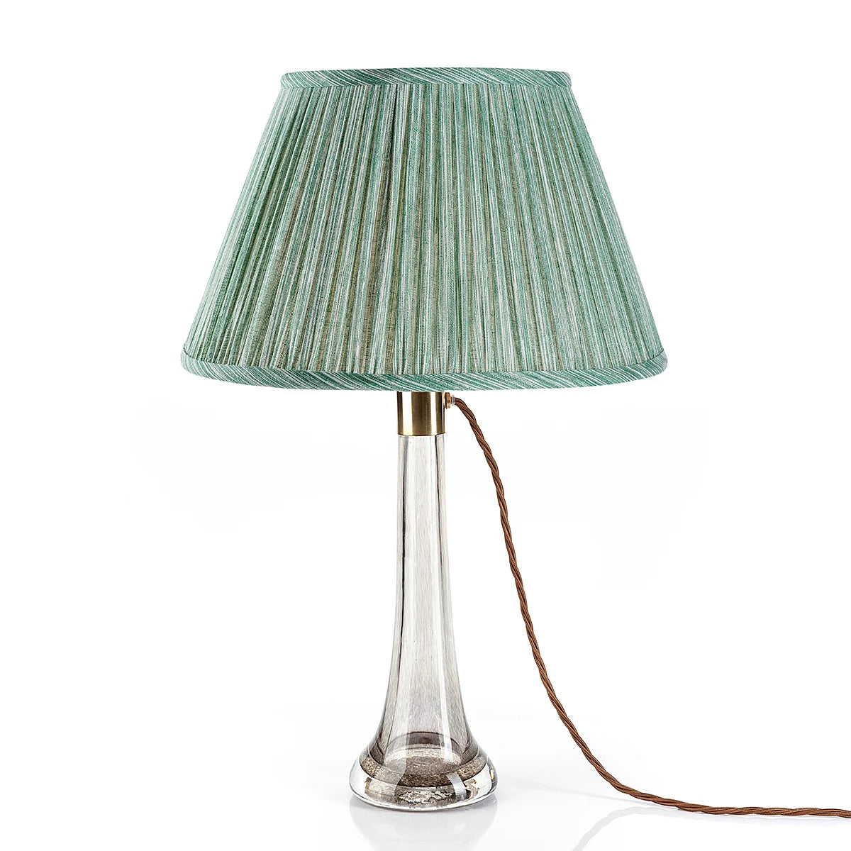 16 Inch Round Gathered Bedwyn Lampshade - Green Strie