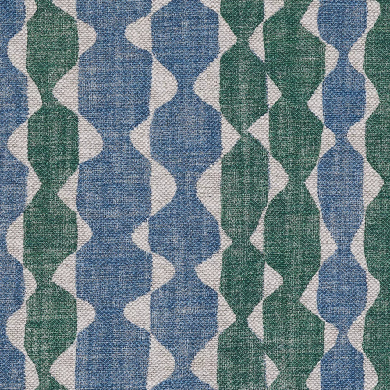 Whittle Lampshade Fabric - Green and Blue