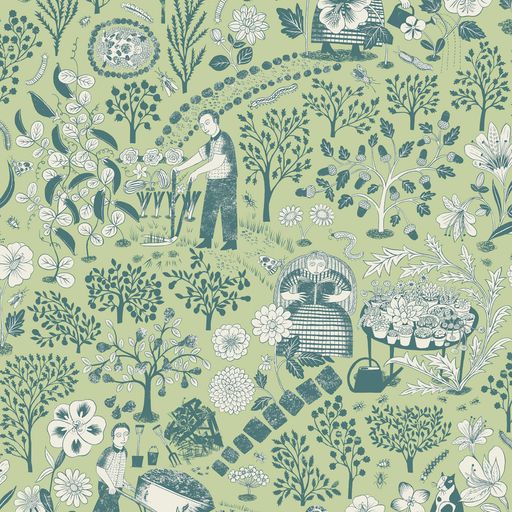 Pathways Wallpaper - Cucumber & Mint