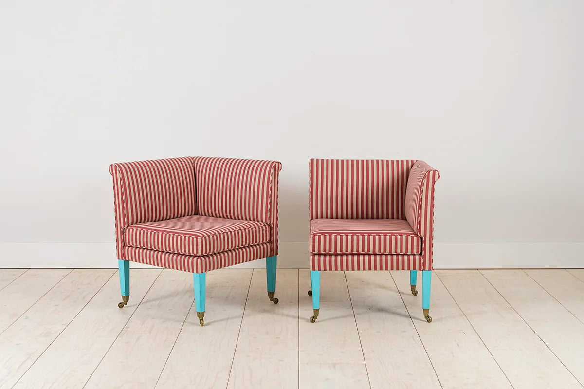 Sheraton Corner Chairs - Solid Beech - hand painted legs