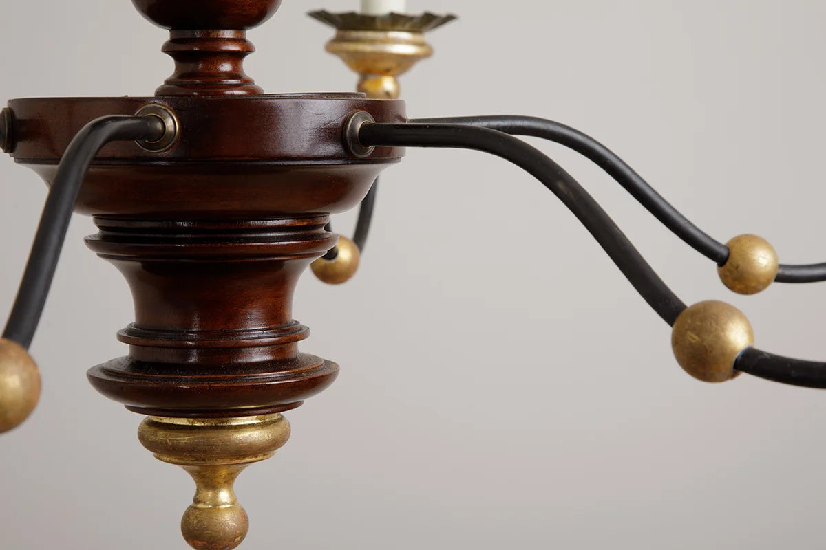 Sorrento Chandelier - Antique polished Walnut
