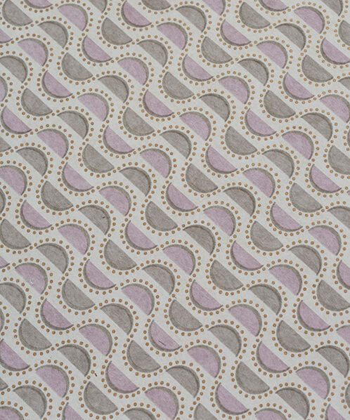 Ophelia Wallpaper - Heather & Gold / Ecru