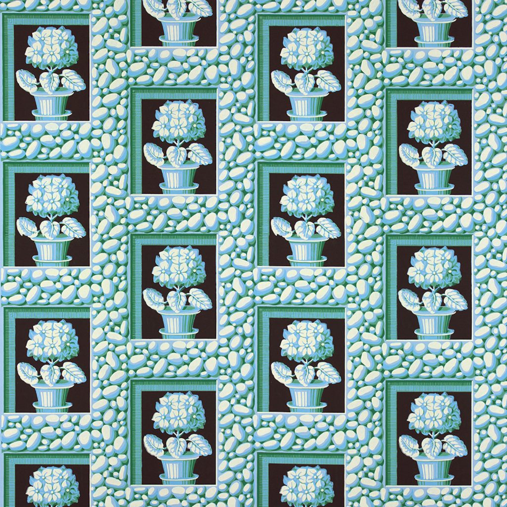 Pebbles and Flowerpots Wallpaper - Geremia Colorway
