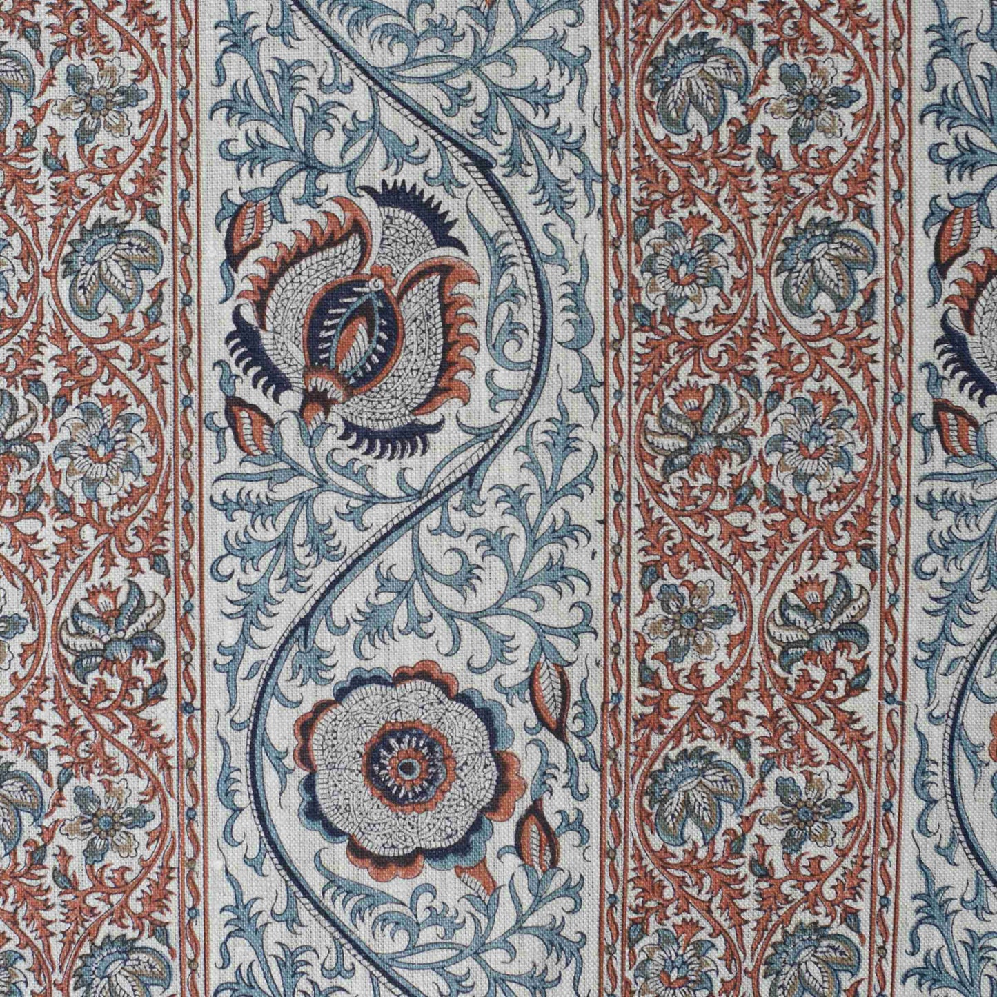 Palampore Stripe - Terracotta / Marine