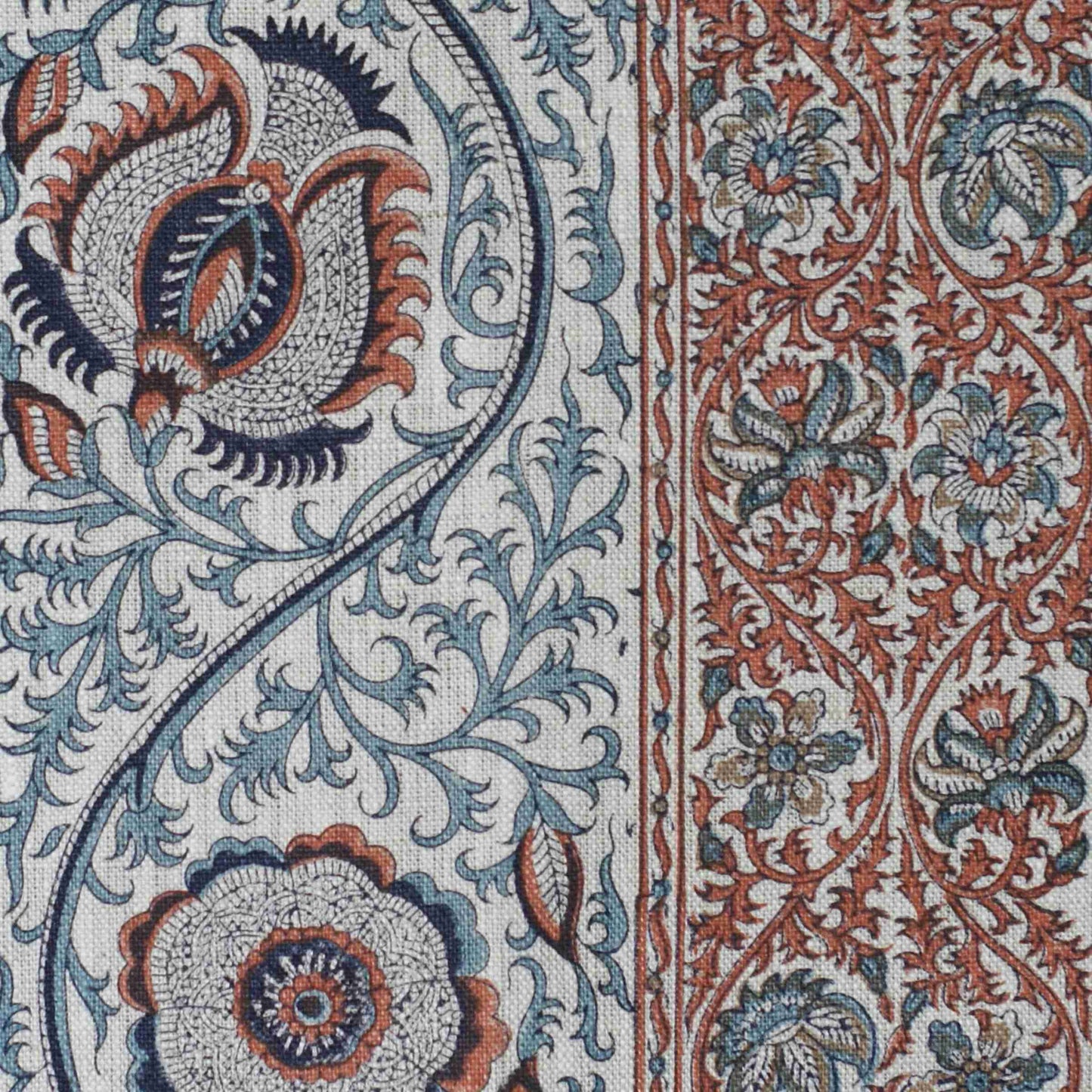 Palampore Stripe - Terracotta / Marine