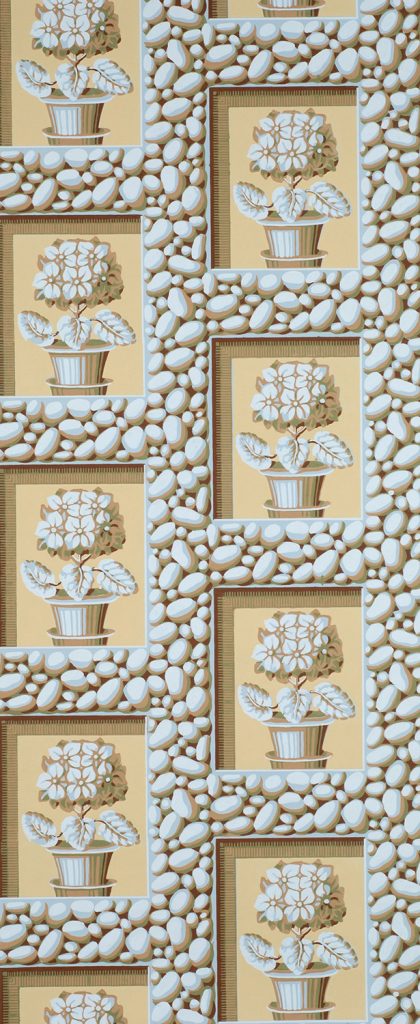 Pebbles and Flowerpots Wallpaper - B