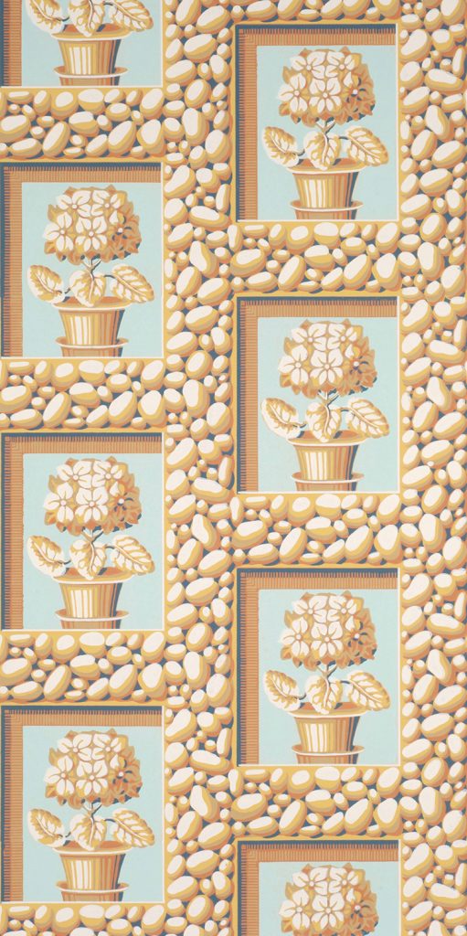 Pebbles and Flowerpots Wallpaper - D