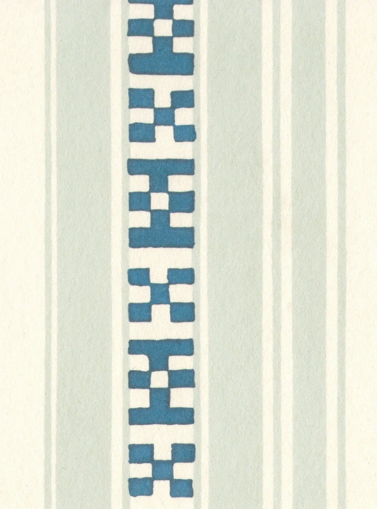Rayures Broderies Wallpaper - Blue