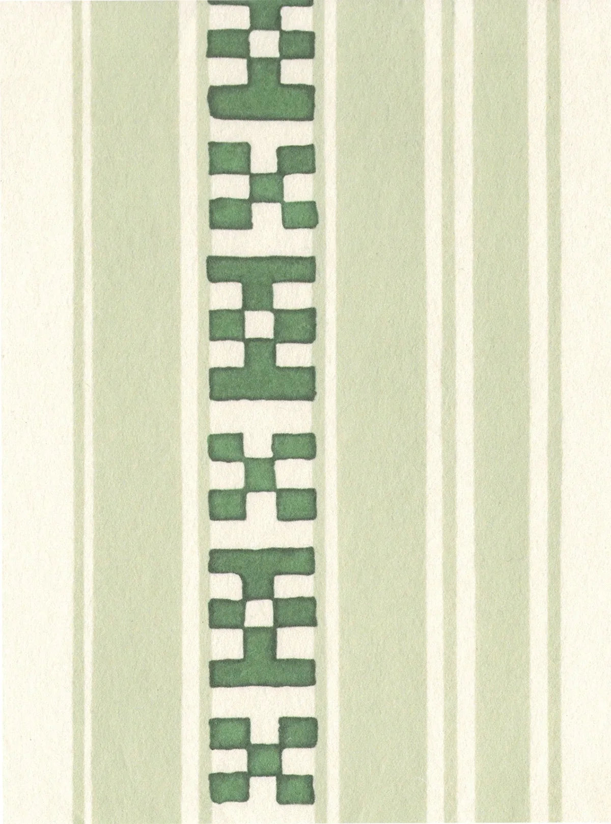Rayures Broderies Wallpaper - Green