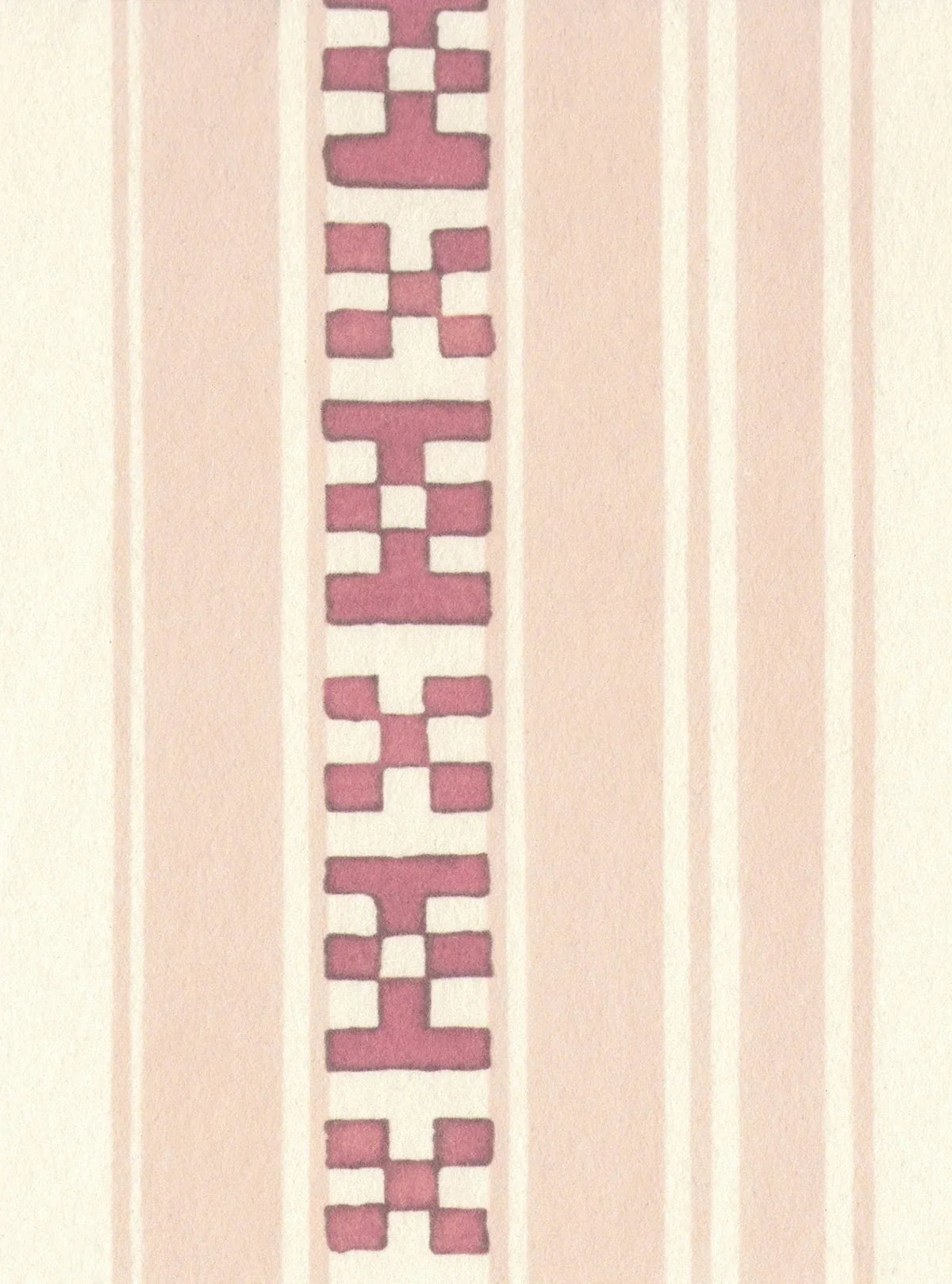 Rayures Broderies Wallpaper - Pink