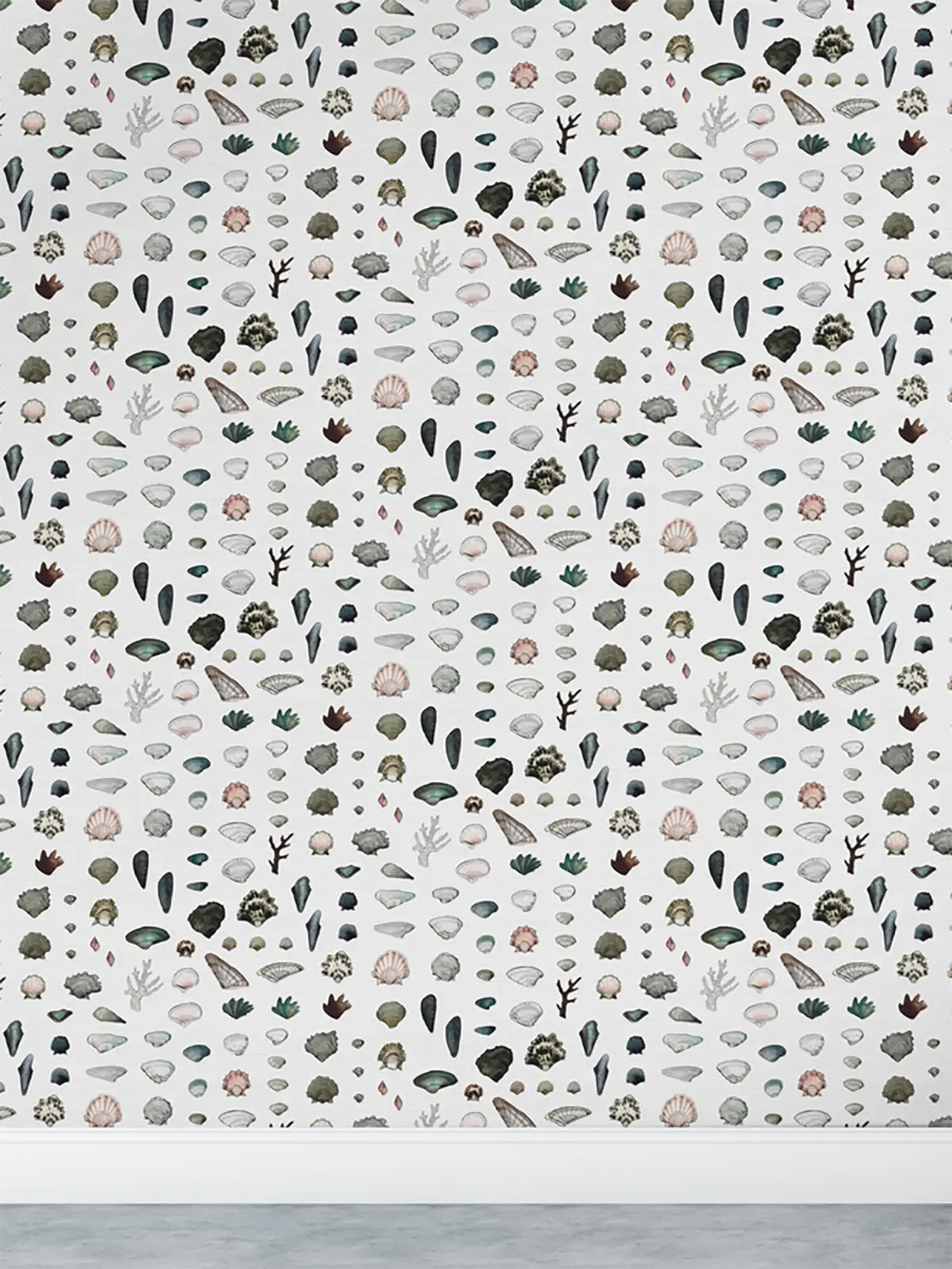 Shellz Grasscloth Wallpaper - Alabaster