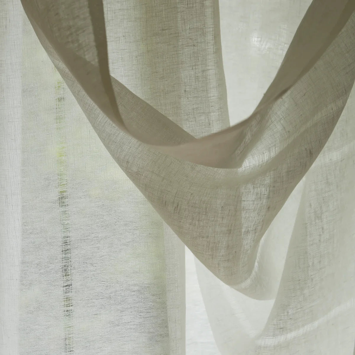 Sheer Linen Drawn Thread - White