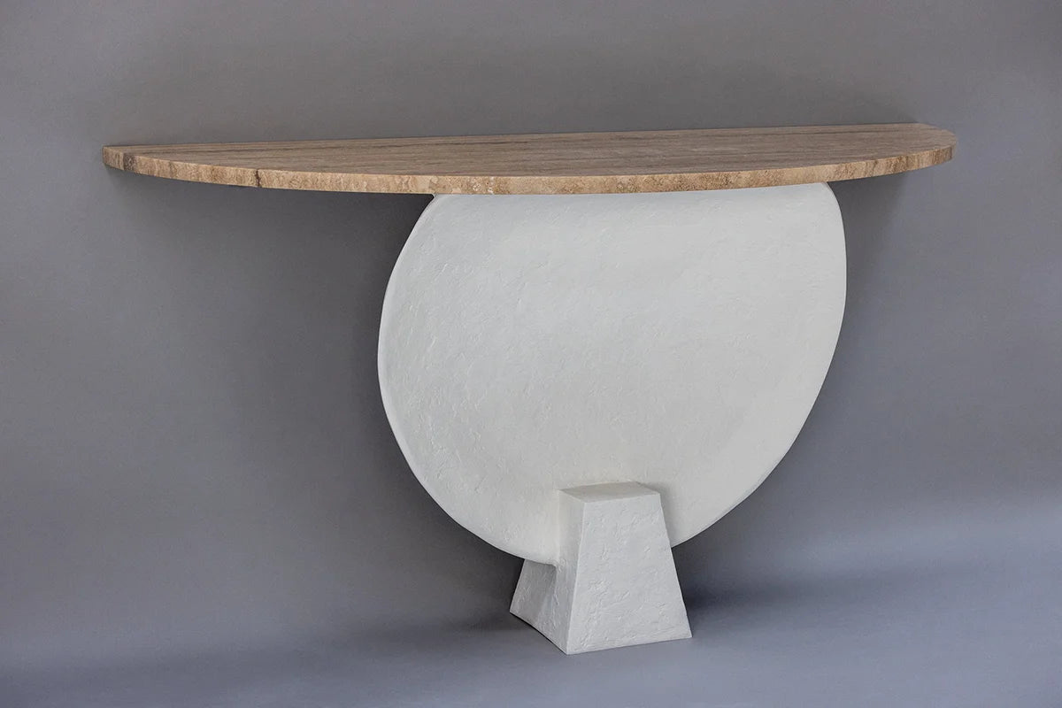 Shell Console - White Plaster