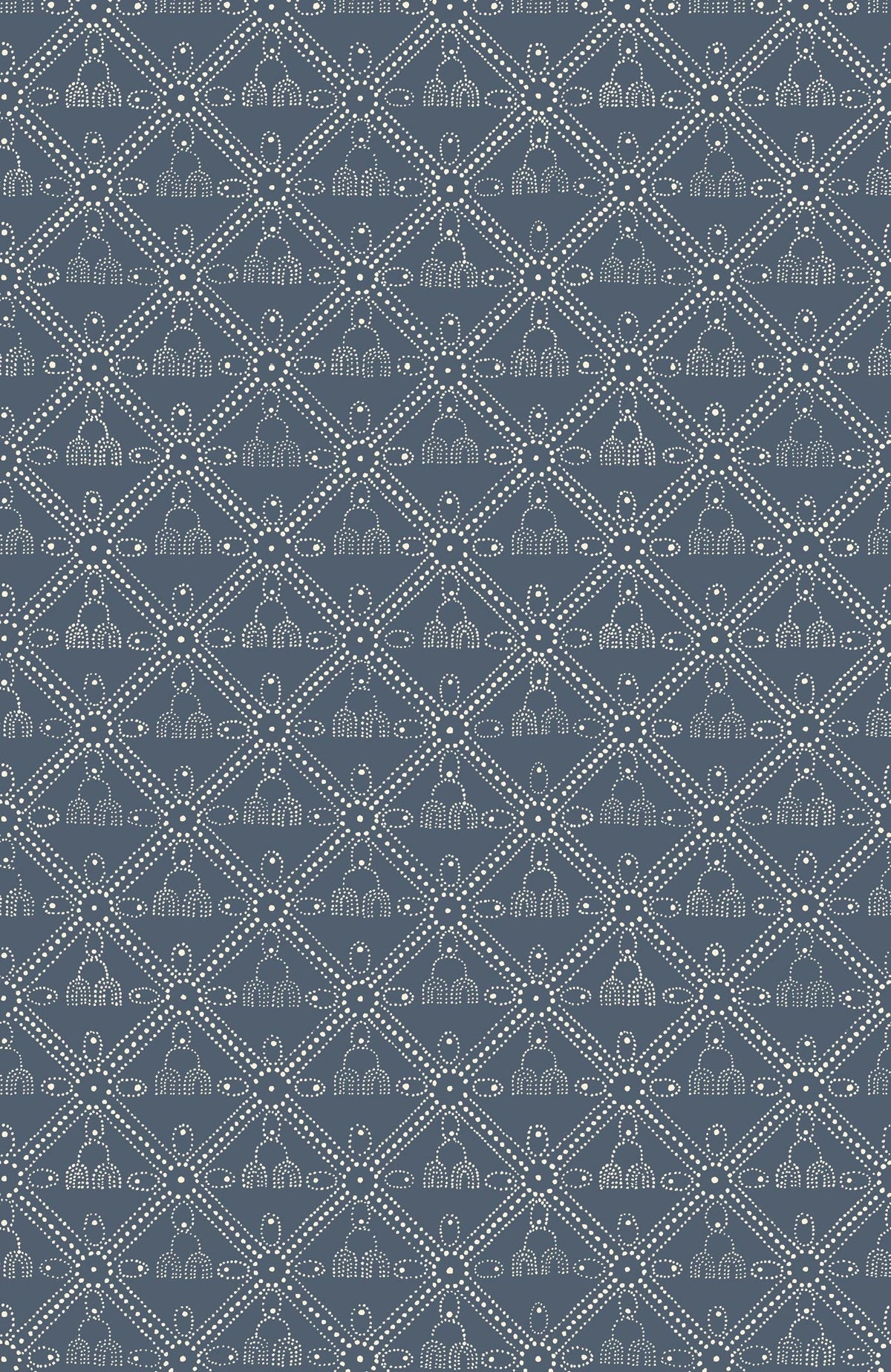 The Queen's Necklace Wallpaper - Indigo