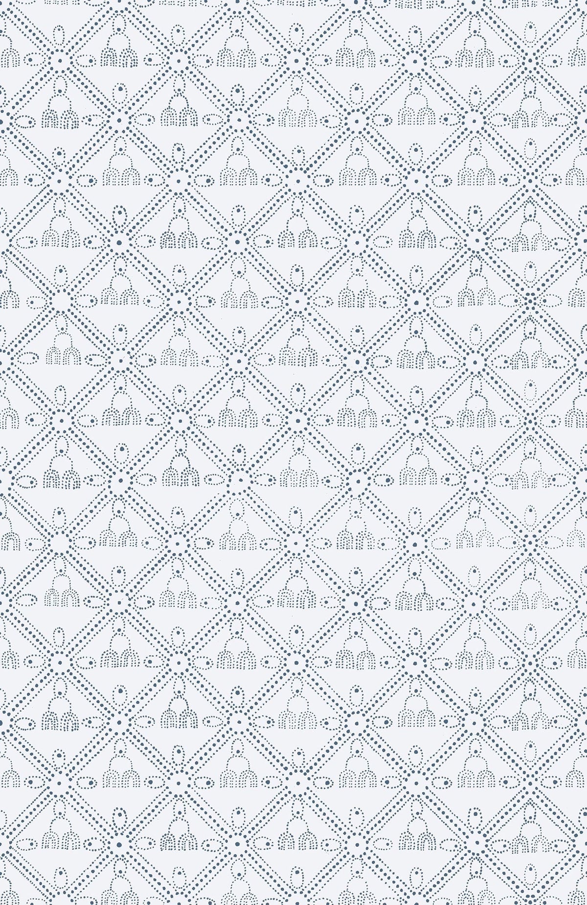 The Queen's Necklace Wallpaper - Underglaze Blue