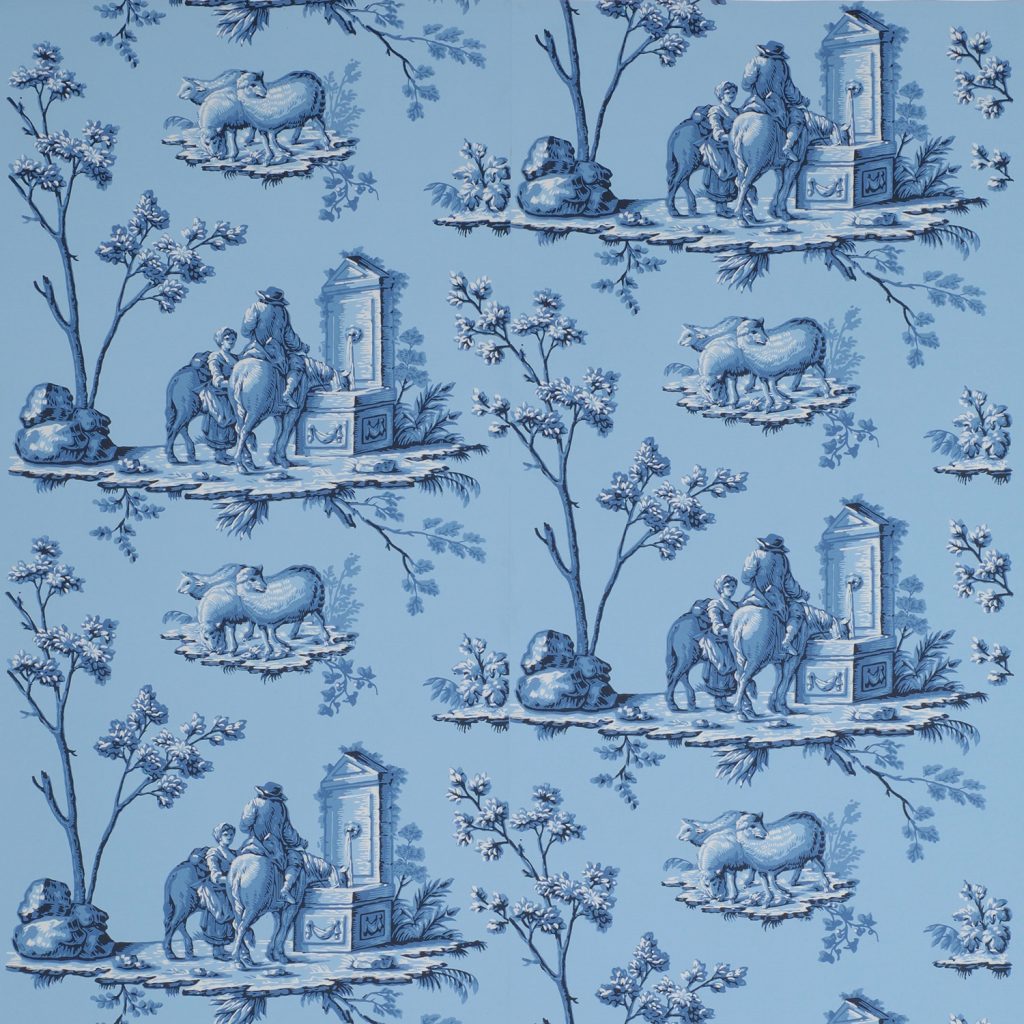 Toile de la Fontaine - A Blue