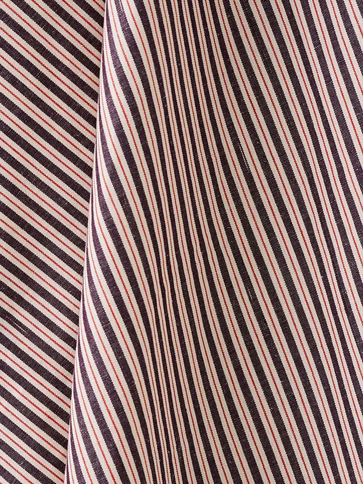 Two Tone Ticking - Plum & Red
