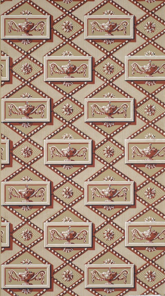 Urns and Medallions Wallpaper - C
