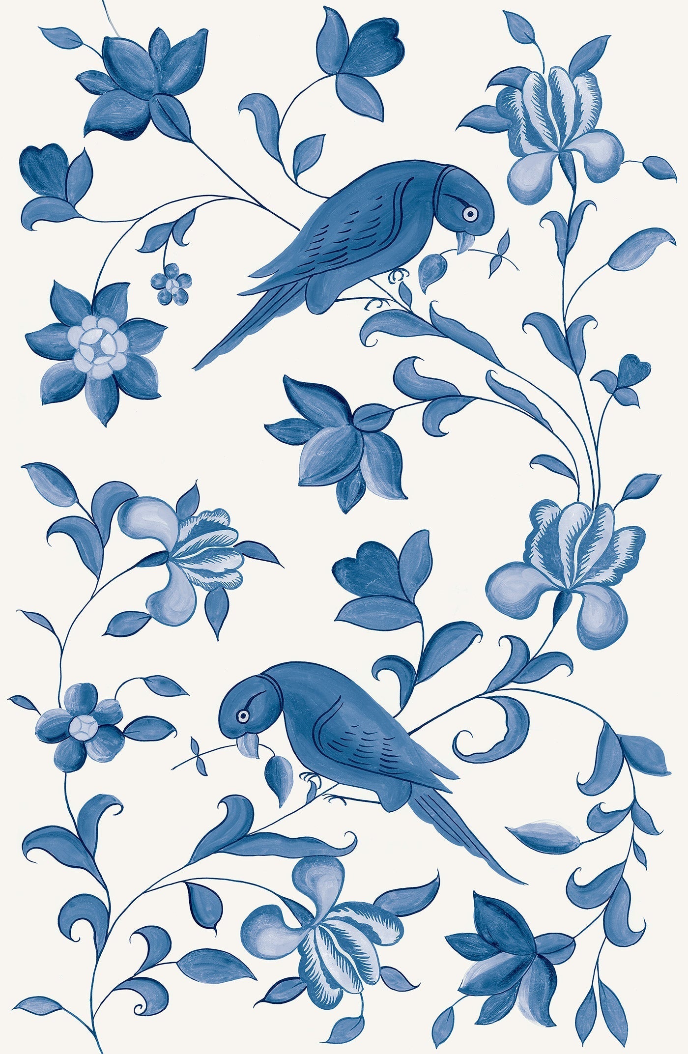 Utopia Wallpaper - Meissen Blue, Soft White