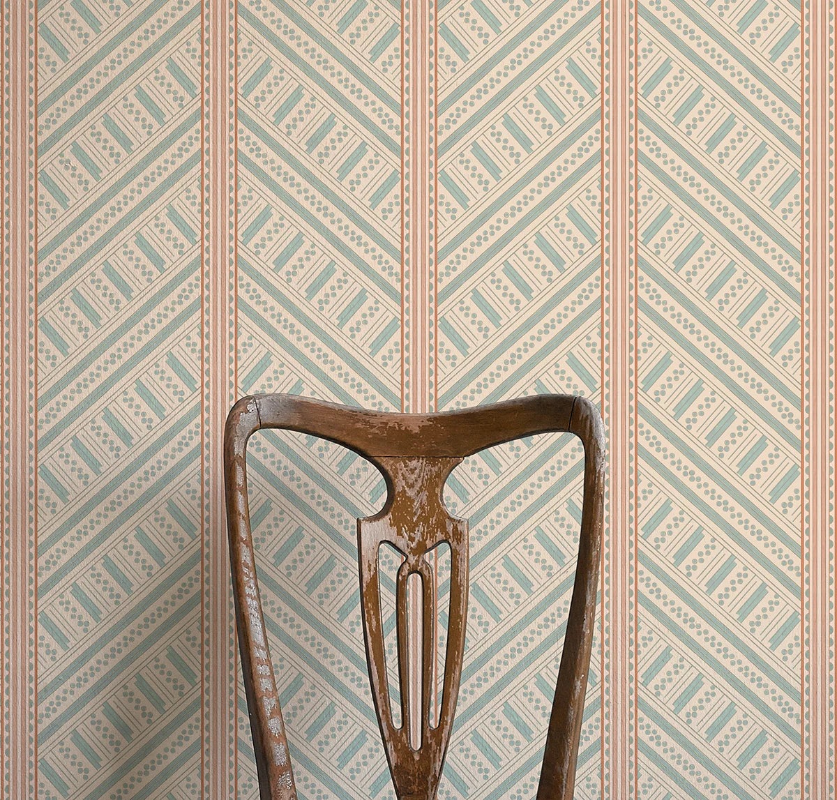Vondel Wallpaper - Cream & Blue