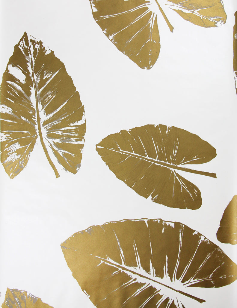 Banana Leaves Wallpaper - Gold