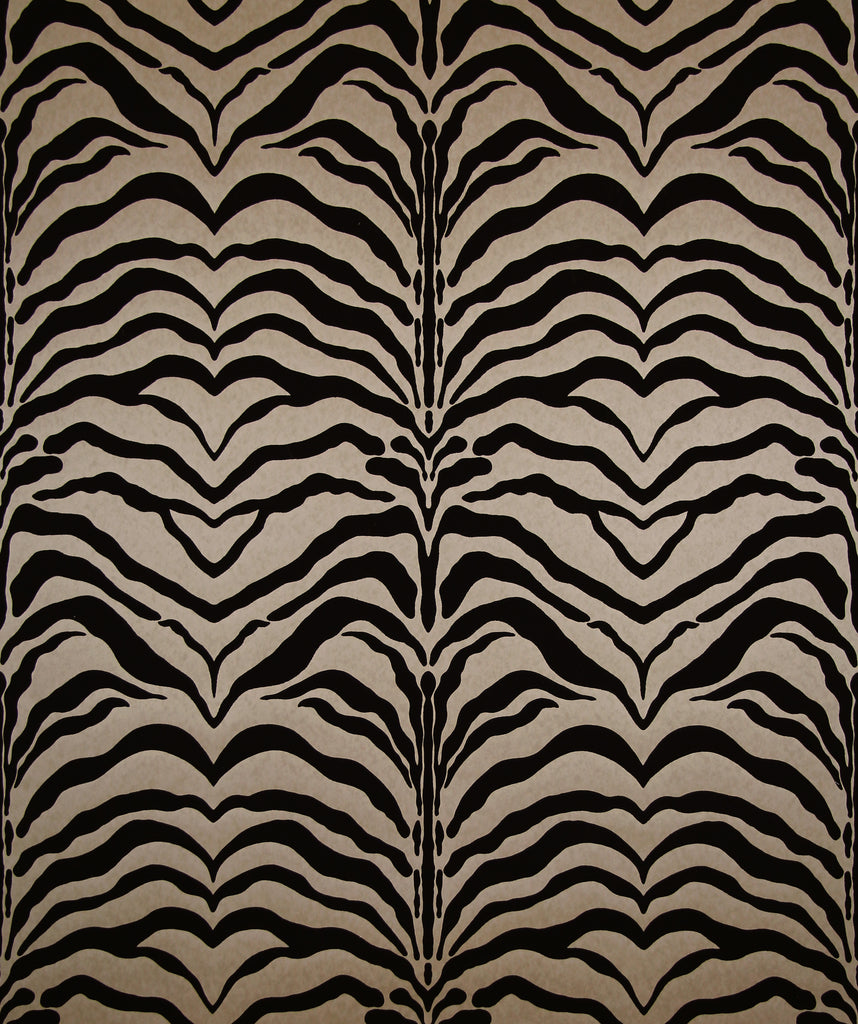 Zebrine Wallpaper - Black On Kraft