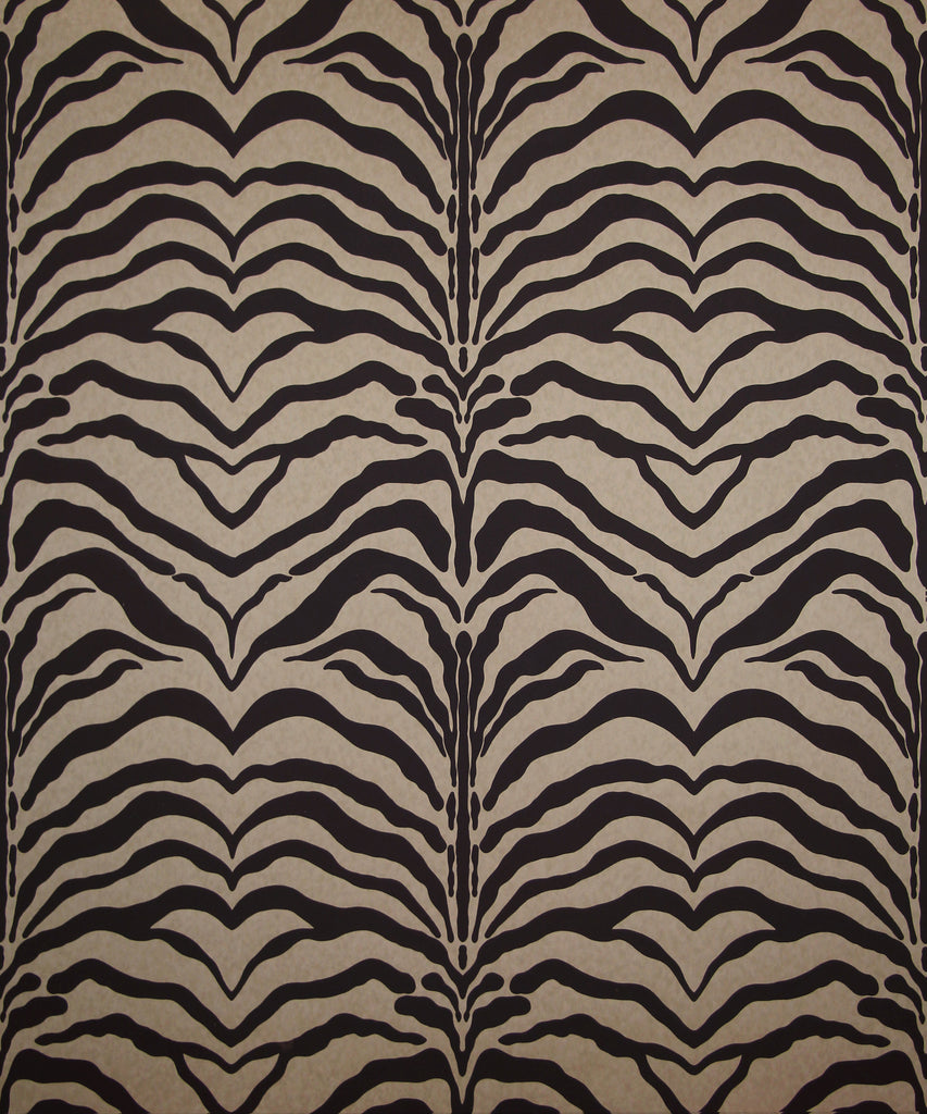 Zebrine Wallpaper - Brown On Kraft