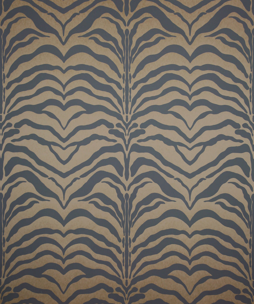 Zebrine Wallpaper - Grey On Kraft