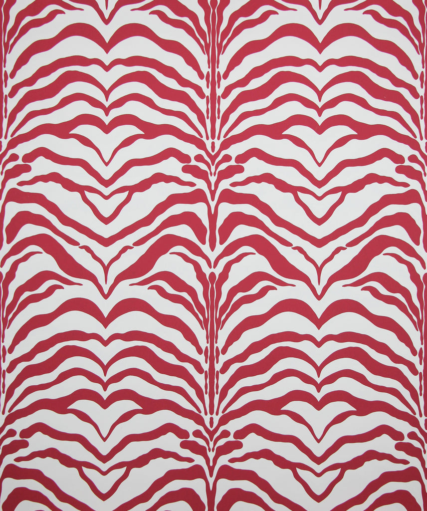 Zebrine Wallpaper - Soft Red/White