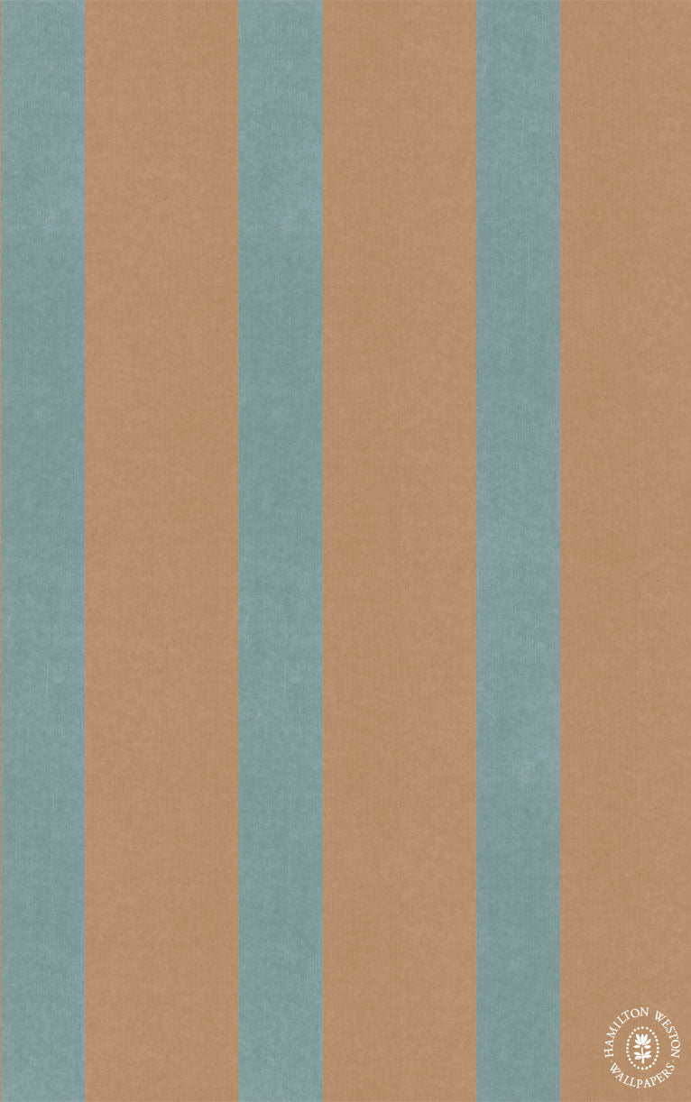 Brown Paper Stripe Wallpaper - Teal