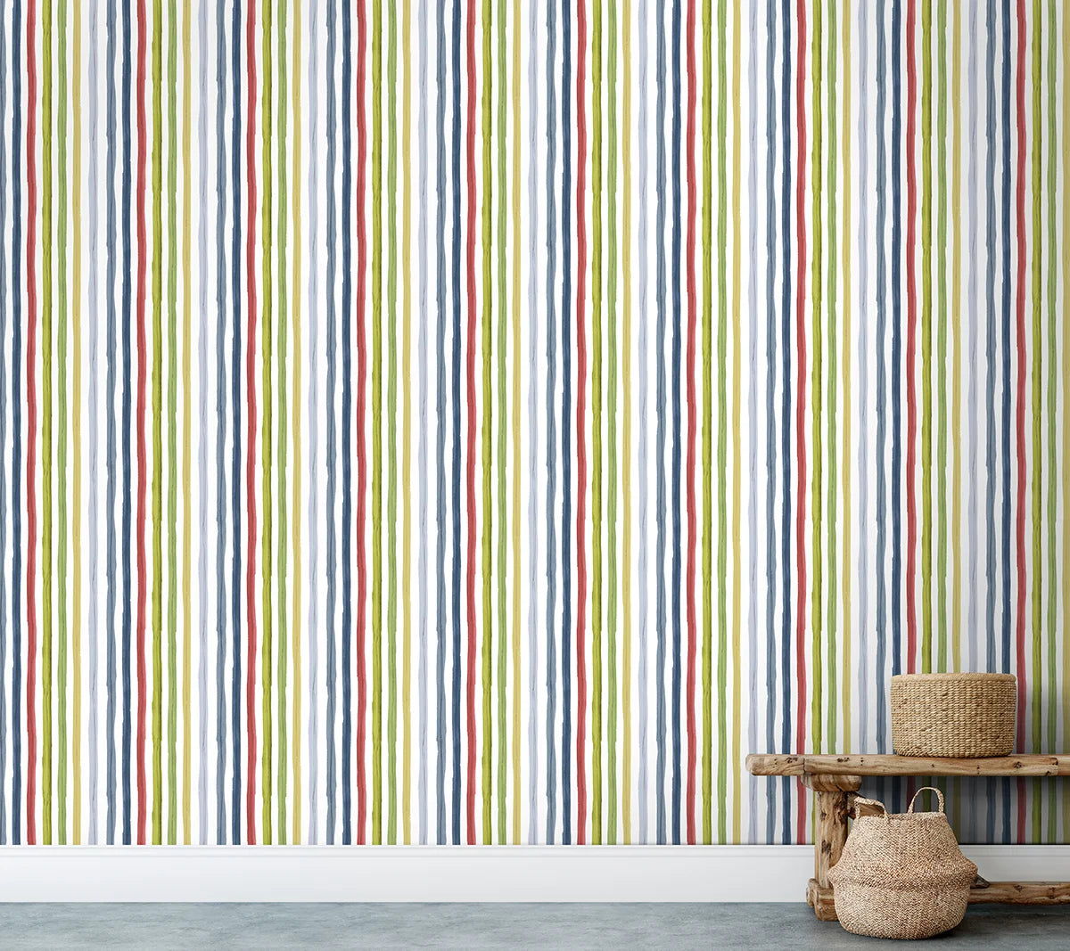 Wide Stripe Wallpaper - Winter