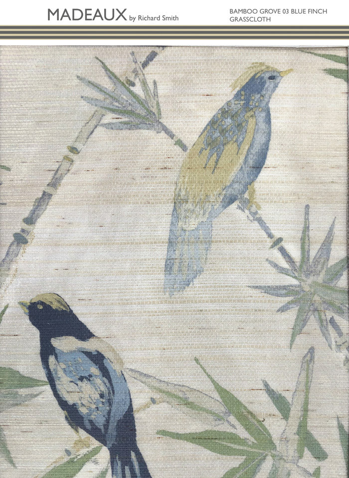 Bamboo Grove Wallpaper - Blue Finch