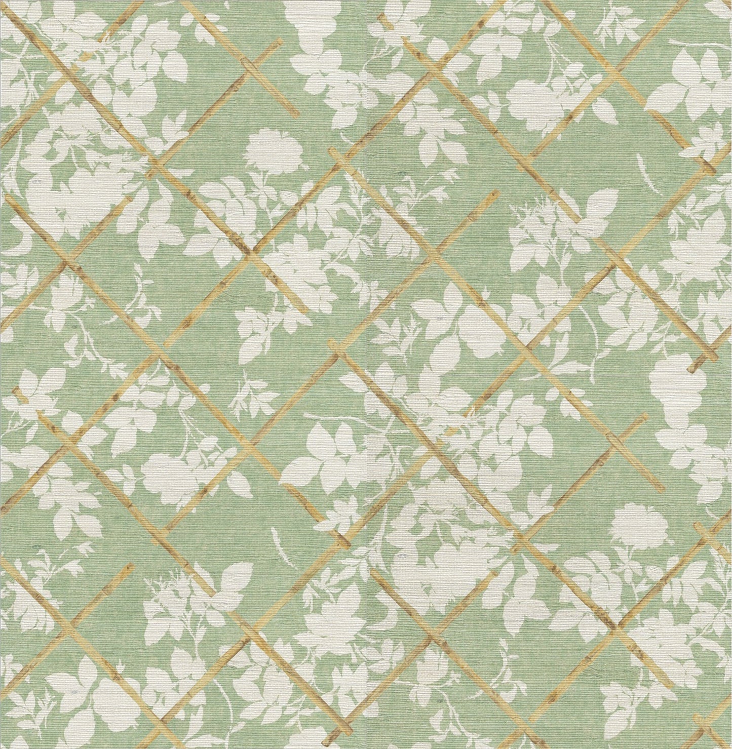 Cameo Trellis Grasscloth Wallpaper - Green