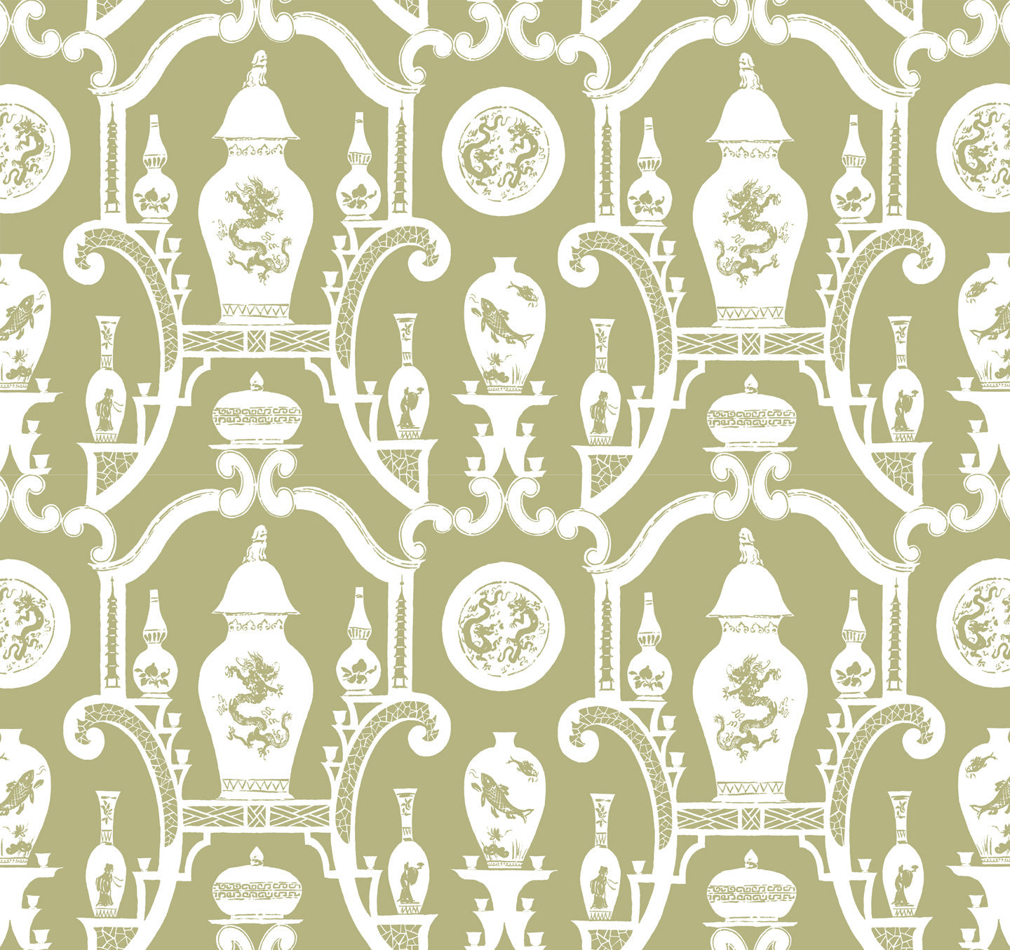 Cathay Wallpaper - Celadon Green