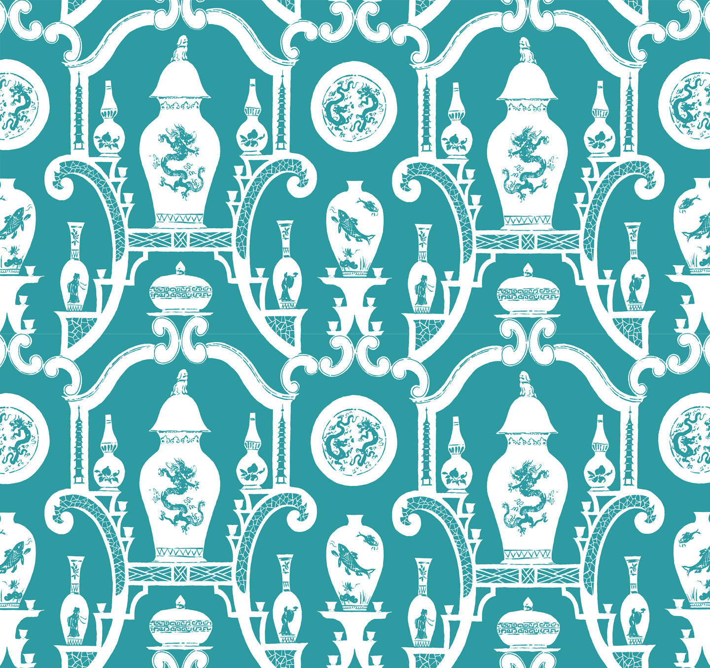 Cathay Wallpaper - Teal