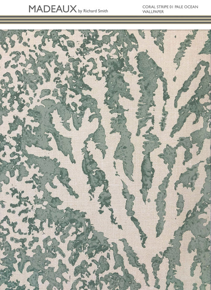 Coral Stripe Wallpaper - Pale Ocean