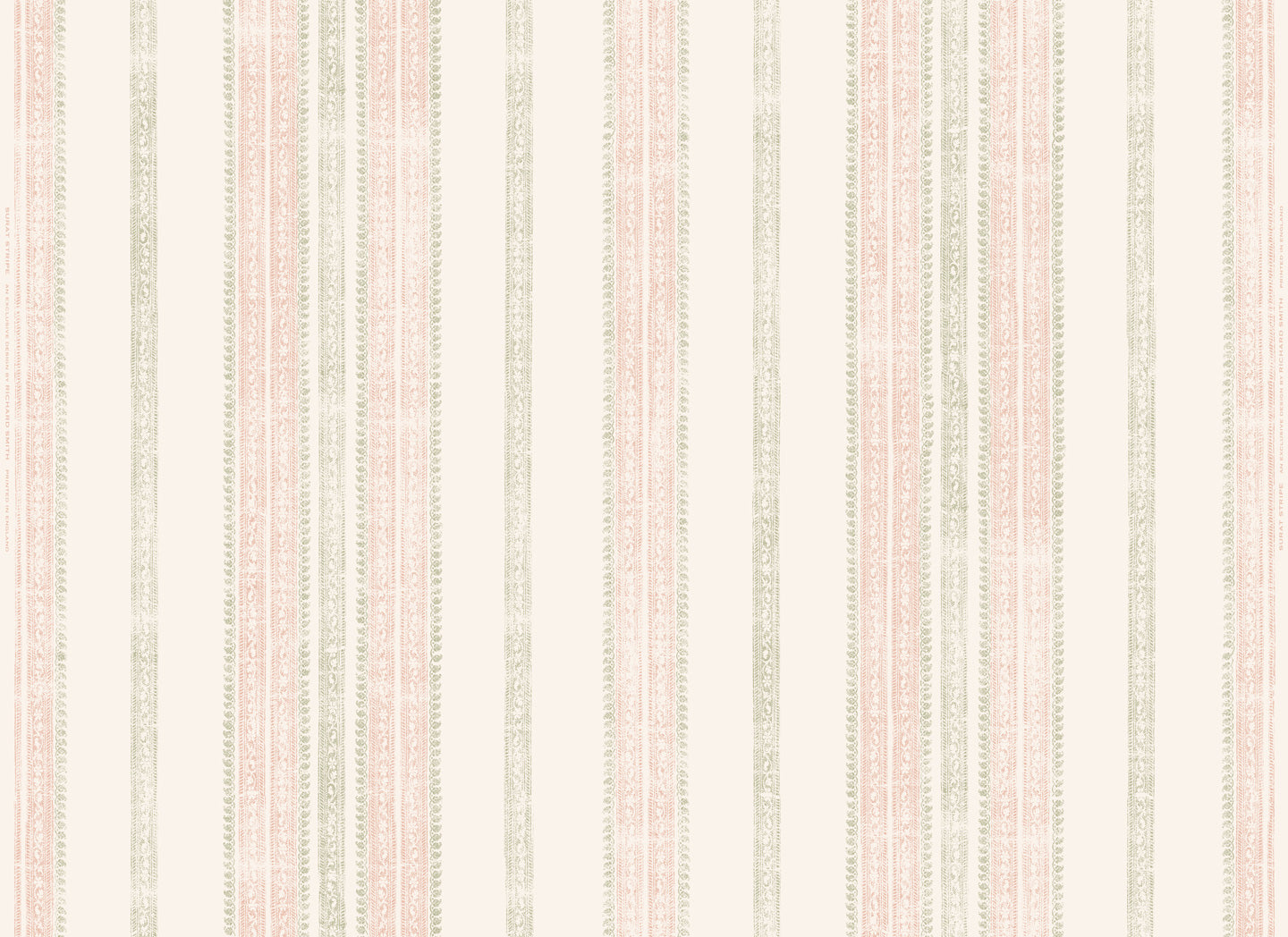Surat Stripe Wallpaper - Pink/Moss
