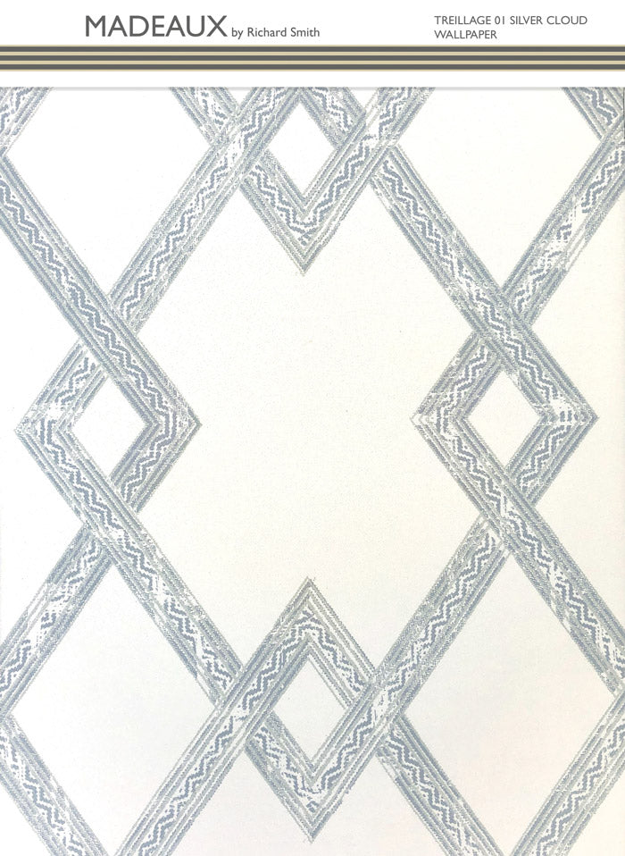 Treillage Wallpaper - Silver Cloud